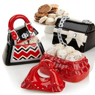 David's Cookies Set of 3 Fashion Handbag Jars with Cookies