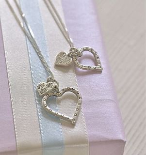 mummy and me silver hearts necklace set by lily belle girl