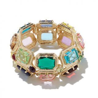 R.J. Graziano Multi Shaped Crystal Bangle Style Stretch Bracelet