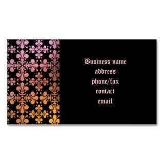 Gothic elegance fleur de lis damask 3 business card