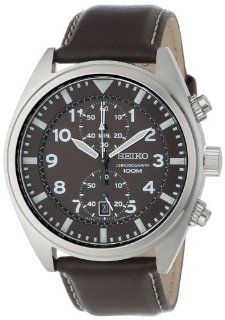 Seiko Men's SNN241 Stainless Steel Watch with Leather Band at  Men's Watch store.