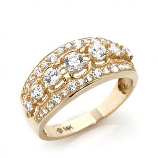 0.83ct Absolute™ 14K Gold Graduated Round Scalloped Band Ring