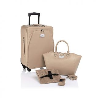 Joy Mangano St. Tropez Chic Carry On Luggage Set with Handbag