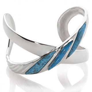 Jay King Kingman Turquoise Inlay Sterling Silver Cuff Bracelet