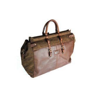 leather and canvas gladstone bag by eureka and nash