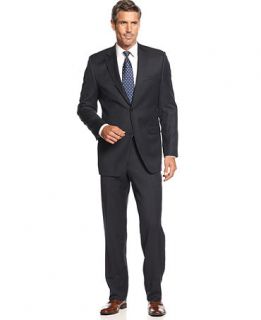 Donald J. Trump Suit, Navy Texture Solid Trim Fit   Suits & Suit Separates   Men