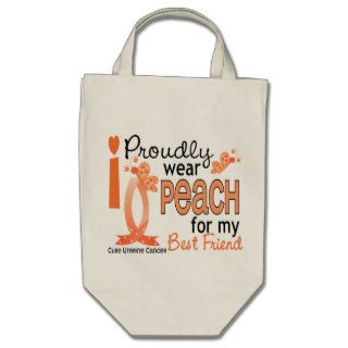 I Wear Peach For My Best friend 27 Uterine Cancer Tote Bags