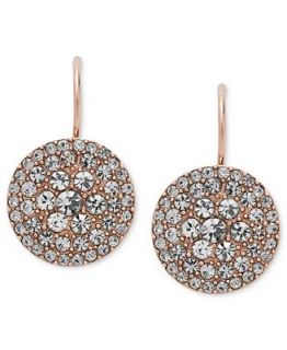 Fossil Earrings, Rose Gold Tone Pave Disc Earrings   Fashion Jewelry   Jewelry & Watches