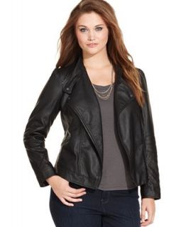 Jessica Simpson Plus Size Jacket, Faux Leather Moto   Jackets & Blazers   Plus Sizes