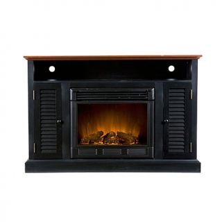 Antebellum Black/ Walnut Media Console w/ Electric Fireplace