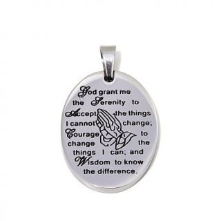 Michael Anthony Jewelry® Oval "Serenity Prayer" Stainless Steel Pendant