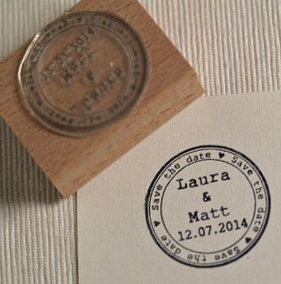 round save the date personalised stamp by beautiful day