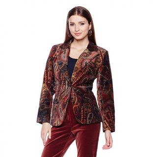 DG2 Paisley Print Velvet Blazer