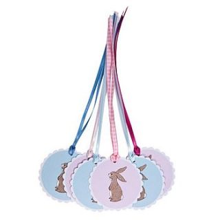 pink & blue boo bunny tags by belle & boo