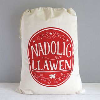 personalised welsh christmas sack by peris and corr