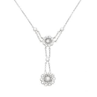 Tiffany & Co. Platinum Diamond Flower Necklace Tiffany & Co. Estate and Vintage Necklaces