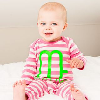 personalised girls neon sign romper by percy and nell