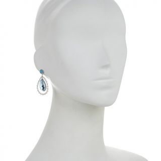Sleeping Beauty Turquoise and Sky Blue Topaz Sterling Silver Drop Earrings