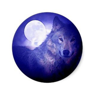 Wolf & Moon Sticker