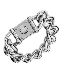 Michael Kors Silver Tone Curb Link Lock Bracelet   Fashion Jewelry   Jewelry & Watches