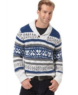 Nautica Sweater, Fair Isle Shawl Collar   Sweaters   Men