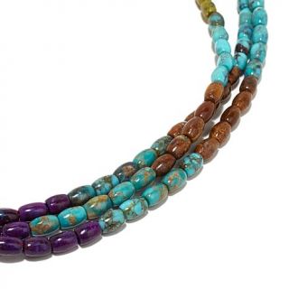 Jay King 3 Row Multicolored Turquoise Bead 18" Necklace