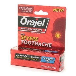 Orajel, Instant Pain Relief Gel, Severe Toothache   0.25 oz, 2 Pack Health & Personal Care