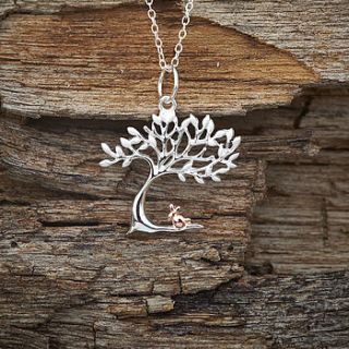 silver and gold rabbit necklace by lauryn james