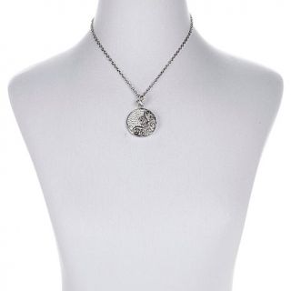 LusciousS Stately Steel Bold Siren Crystal Pendant with 18" Chain