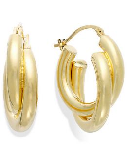 Signature Gold� Double Twist Hoop Earrings in 14k Gold   Earrings   Jewelry & Watches
