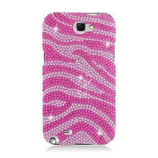 Eagle Cell PDSAMN7100S302 RingBling Brilliant Diamond Case for Samsung Galaxy Note 2   Retail Packaging   Hot Pink Zebra Cell Phones & Accessories