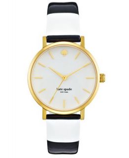 kate spade new york Watch, Womens Metro Black and Beige Stripe Patent Strap 34mm 1YRU0260   Watches   Jewelry & Watches