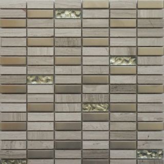 Faber Fusion Series 12 x 12 Mixed Metal Glass Marble Mosaic