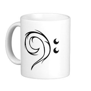 tribal bass clef coffee mug