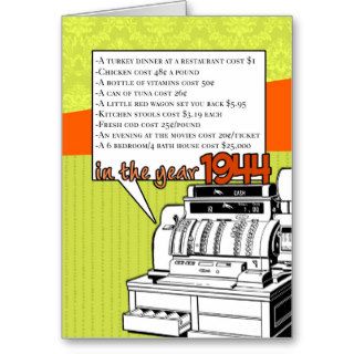 Fun Facts Birthday – Cost of Living in 1944 Greeting Card