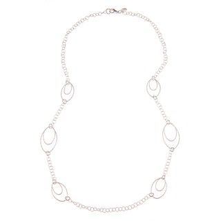 La Preciosa Sterling Silver D C Multi Sized Circle and Oval Link Necklace La Preciosa Sterling Silver Necklaces