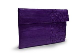 eel skin pin tuck oversize folded clutch by heidi mottram ltd