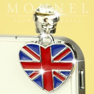 ip233 Cute Britsh Flag LOVE Anti Dust Plug Cover Charm for iPhone 3.5mm Cell Phone Cell Phones & Accessories