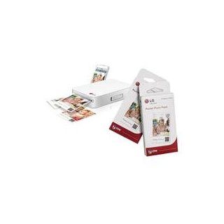 LG Electronic PD233 Pocket Photo Printer for Smartphones   Bundle   with LG Photo Paper   30 Sheets 2x3" with Ink Pre Included  Photo Quality Paper 