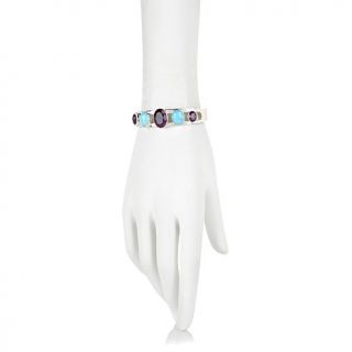 Jay King Amethyst and Turquoise Sterling Silver Cuff Bracelet