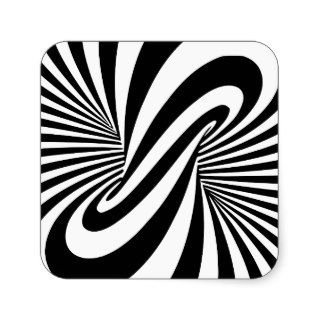 Optical Illusion 3D Spiral Square Stickers