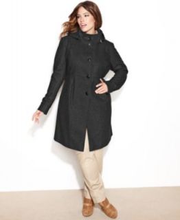 Kenneth Cole Plus Size Wool Blend Belted Trench Coat   Coats   Women