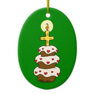 Happy Birthday Jesus Christmas Tree Ornament