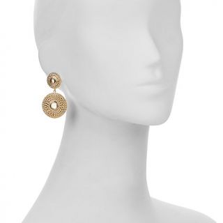 Daniela Swaebe Fashion Jewelry "Grecian Goddess" Medallion Double Drop Earrings