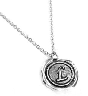 Fallen Saint Letter L Wax Seal Initial Necklace Jewelry