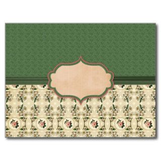 Shabby Chic Floral Green Customize Post Card