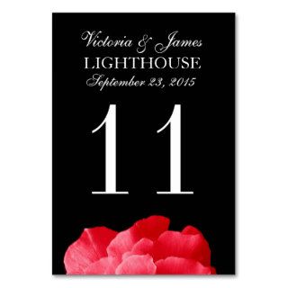 Red Rose Wedding Table Number Card Table Cards