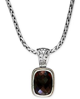 Balissima by EFFY Smokey Quartz Rectangle Pendant (9 1/4 ct. t.w.) in 18k Gold and Sterling Silver   Necklaces   Jewelry & Watches