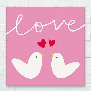 love birds canvas by showler and showler