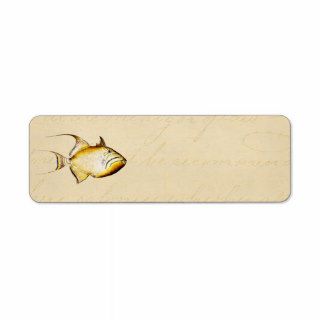 Vintage Hawaiian Trigger Fish Customized Template Return Address Labels